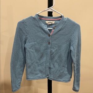 Mini Boden  Girls Textured Blue Cardigan Sweater with 3 Buttons - 10 to 11 Years